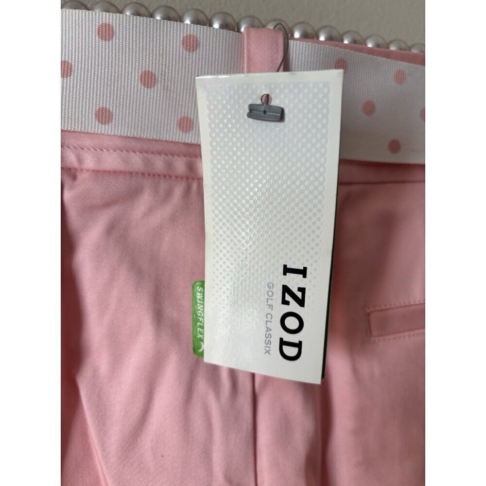 NWT Izod Golf Womens Size 8 Pink Golf Skirt Skort Polka Dot Belt - Picture 6 of 8